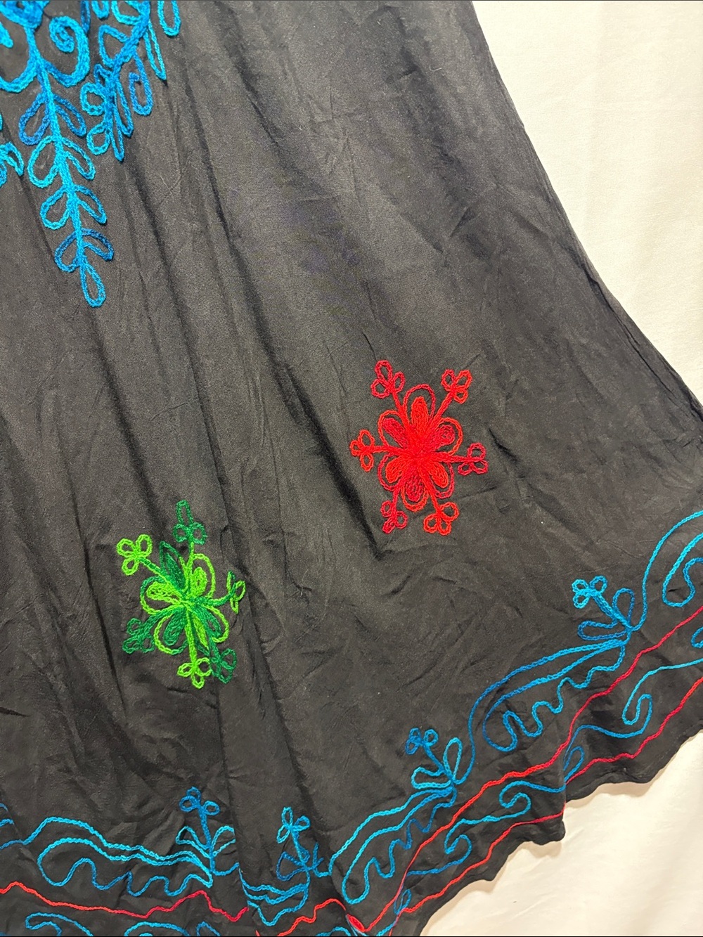 Exist Black Midi Dress with Red, Blue & Green Embroidery - Picture 7 of 9